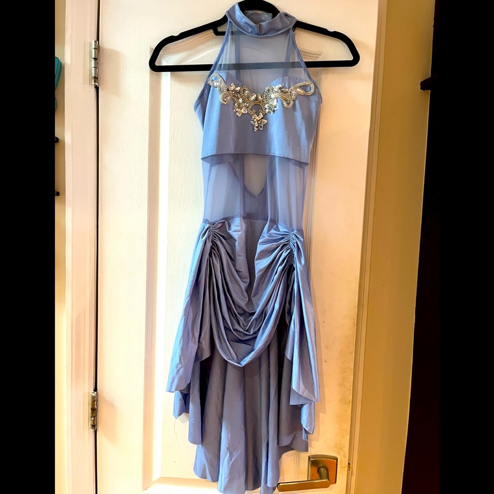 Lyrical halter dress with custom appliqué